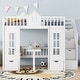 preview thumbnail 1 of 26, Full-Over-Full Bunk Bed with Changeable Table , Bunk Bed Turn into Upper Bed and Down Desk White