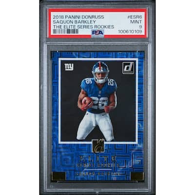 Saquon Barkley 2018 Panini Donruss Elite Series Rookie Card #ESR6 Graded PSA 9 - 8' x 11'