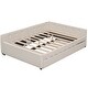 preview thumbnail 11 of 11, Full Size Upholstered Platform Bed with Built-in USB Ports and Twin Trundle for Extra Storage and Sleeping Space