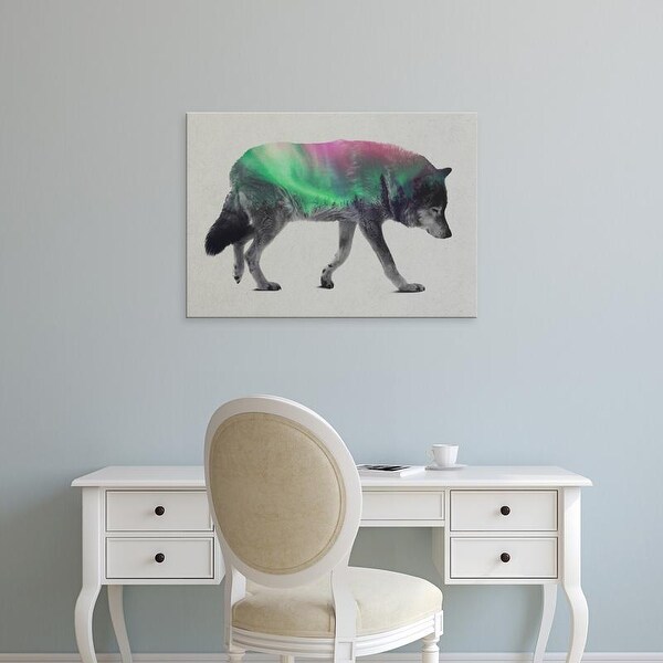 Easy Art Prints Andreas Lie's 'Wolf In the Aurora Borealis' Premium Canvas Art