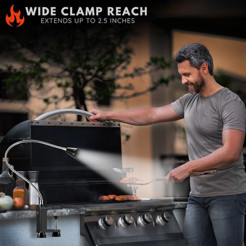 LED Concepts 360 Degree Flexible Gooseneck BBQ Grill LED Lights with Magnetic Base - Weather Resistant