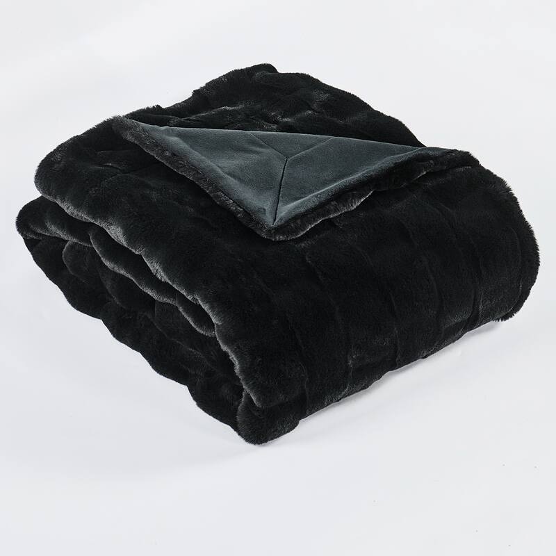 Home Soft Things Brick Textured FauxFur Throw Decorative Blankets