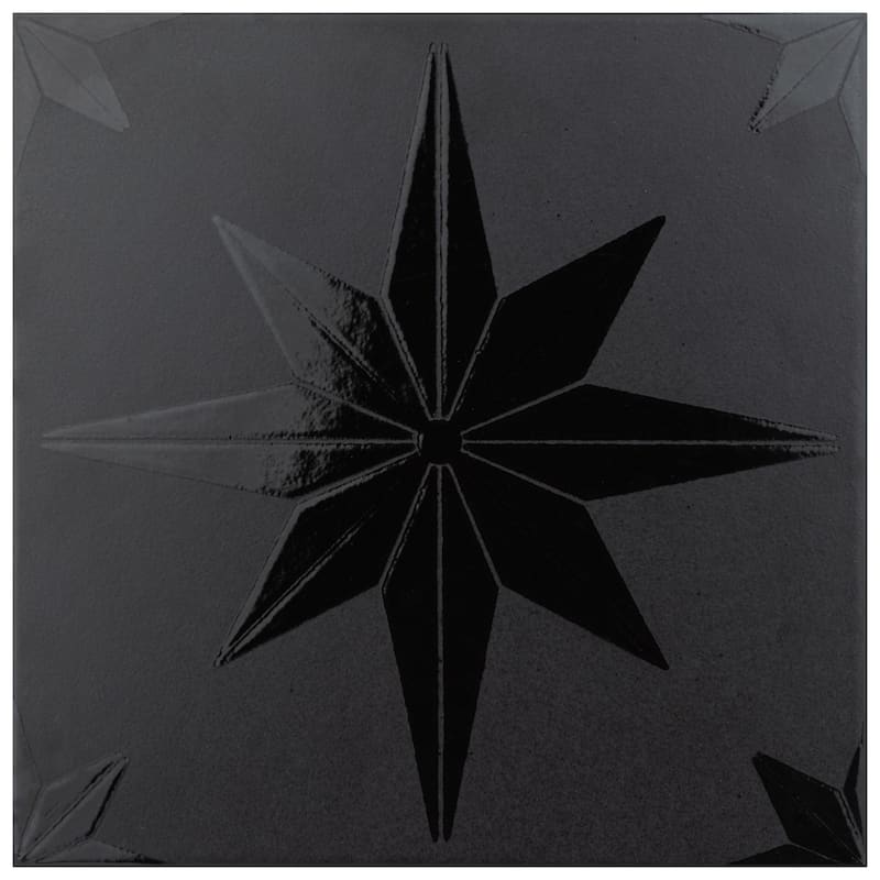 Merola Tile Stella Lustre Midnight 9-3/4" x 9-3/4" Porcelain Wall Tile