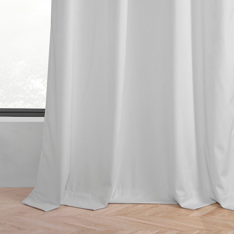 Exclusive Fabrics Basic Deluxe Velvet Curtains Pair - 2 Panels - Grommet Room Darkening Curtains