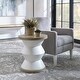 preview thumbnail 3 of 1, Uttermost Spool Matte White Geometric Side Table