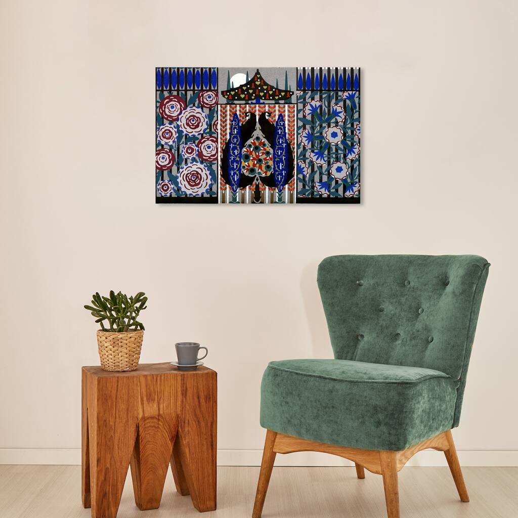 Wynwood Studio Canvas Abstract PORTAE ROSA Blue and Dark Blue Traditional Wall Art Canvas Print