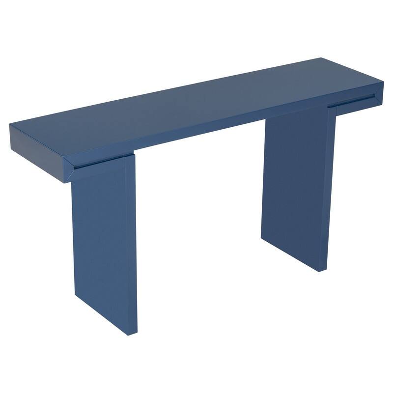 U-Style Large Console Table, Stylish Entryway Table with Geometric Design and Adjustable Feet