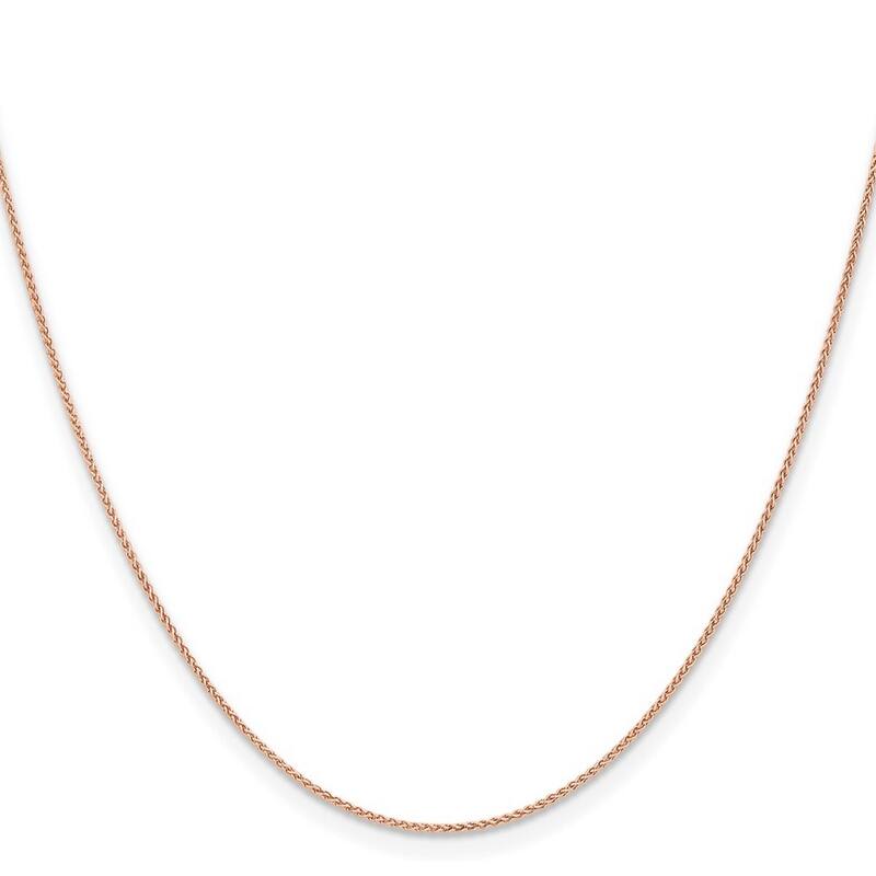 Curata 14k Rose Gold 9" 1mm Solid Polished Spiga Chain Ankle Bracelet