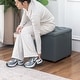 preview thumbnail 10 of 58, Adeco Fabric Square Storage Ottoman with Tray