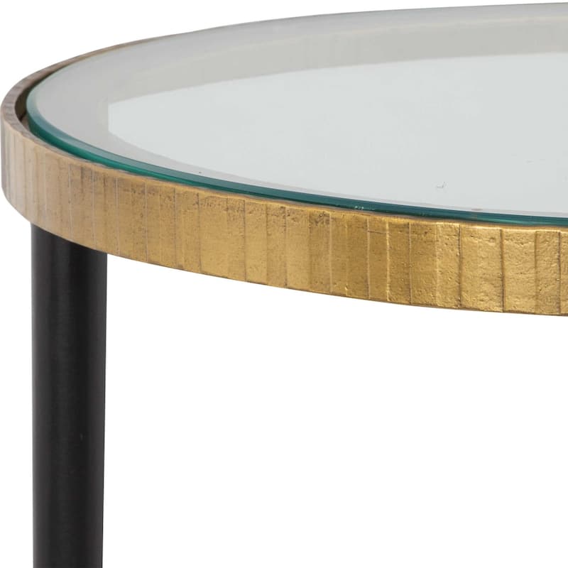 Tall Stiletto Side Table - 22.5" - Antique Gold and Black