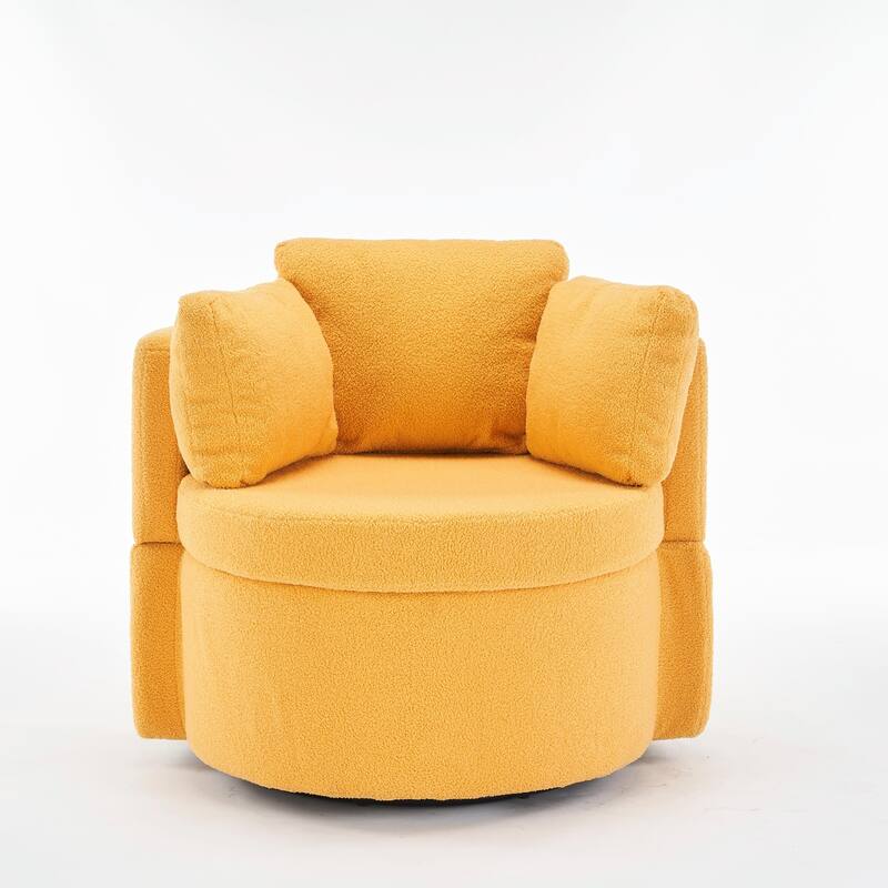 360° Swivel Chair with Storage and Throw Pillows