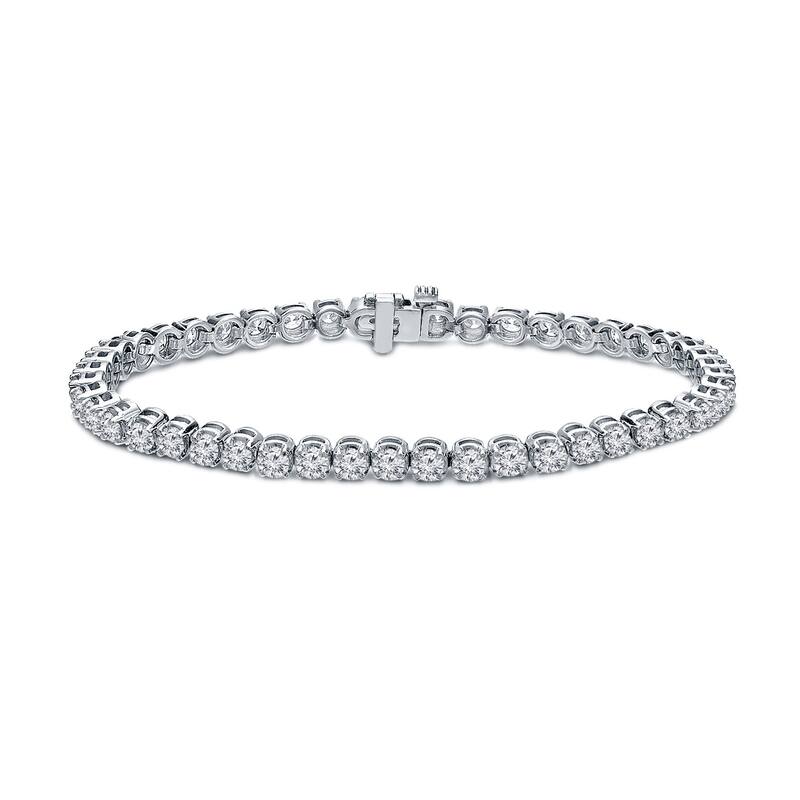 Auriya 14K Gold Lab Grown Round Diamond Tennis Bracelet 2.00 to 20.00 ct. tw. (E-F VS) - White - 5.00 ct. tw.