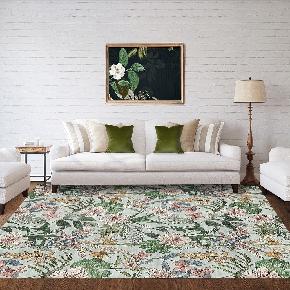 Gertmenian Crystal Print Soft Flat Pile Polyester Slip Resistant Washable Indoor Printed Area Rug Collection