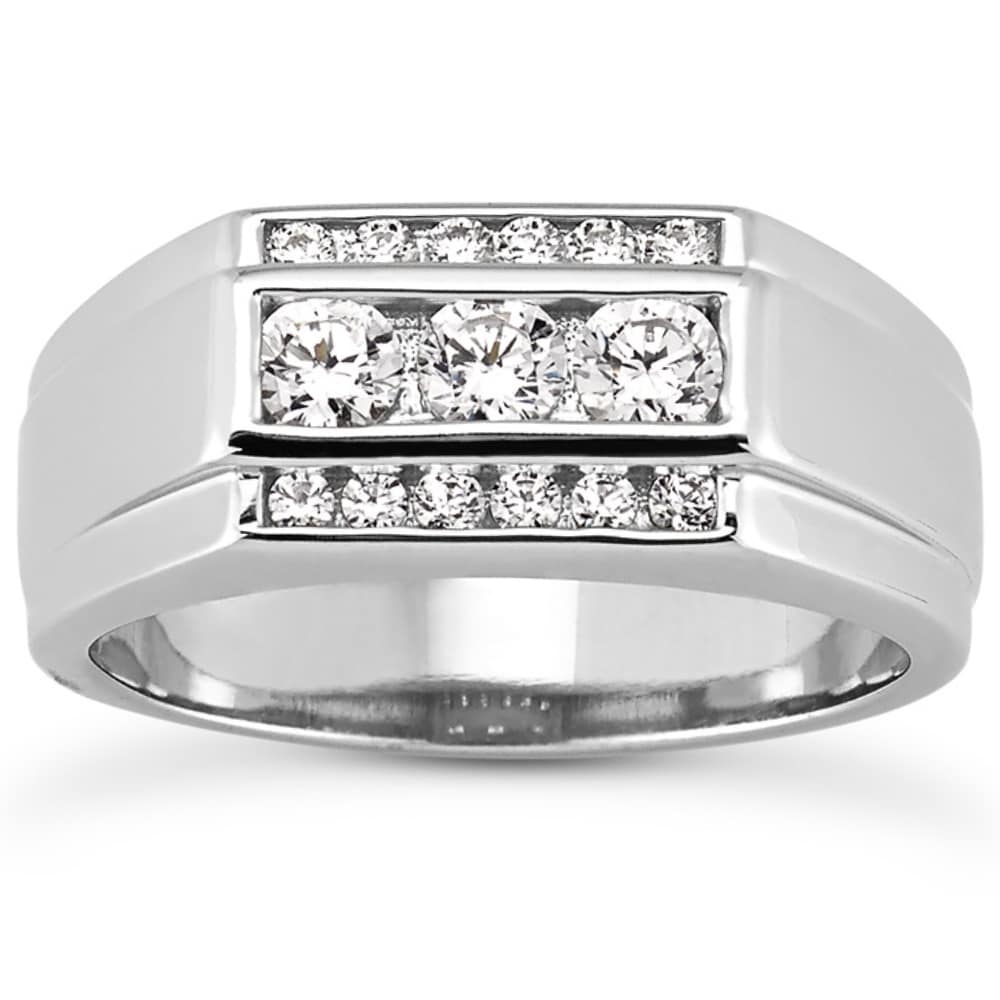 Bliss Diamond Men's 1 Ct T.W. Diamond Ring 10k White Gold