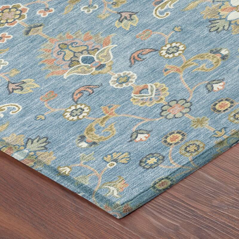 Machine Washable Indoor/ Outdoor Traditional Basalt Chantille Rug