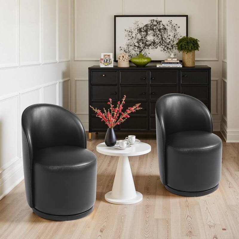 Modern Armless 360-Degree Swivel Dining Chair Barrel Chair