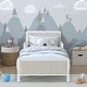 preview thumbnail 2 of 11, Gezen Toddler Bed Frame with Guardrails Safety Metal Upholstered Paltform Bed for Children Kids, White