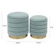 preview thumbnail 6 of 4, Saturn Sea Blue Storage Ottomans - Set of 2