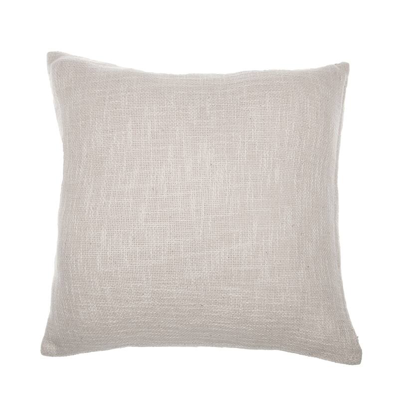 Handwoven Geometric Abstract Embroidered Square Throw Pillow - 24" - Red and Cream