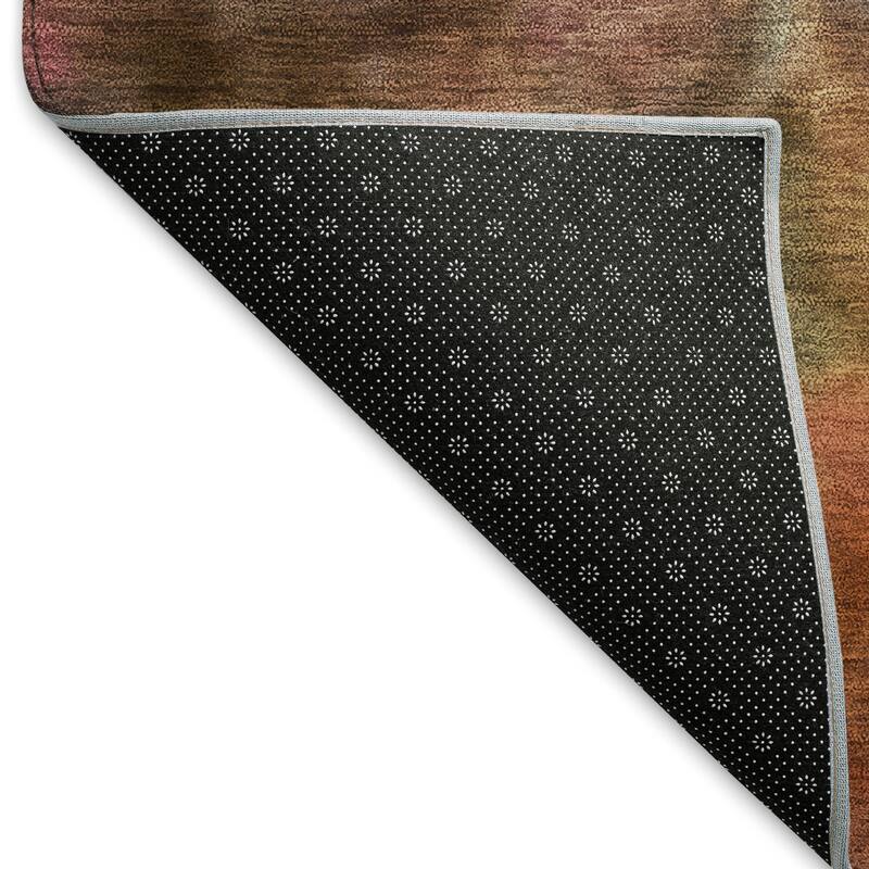 Machine Washable Indoor/ Outdoor Abstract Contemporary Chantille Rug
