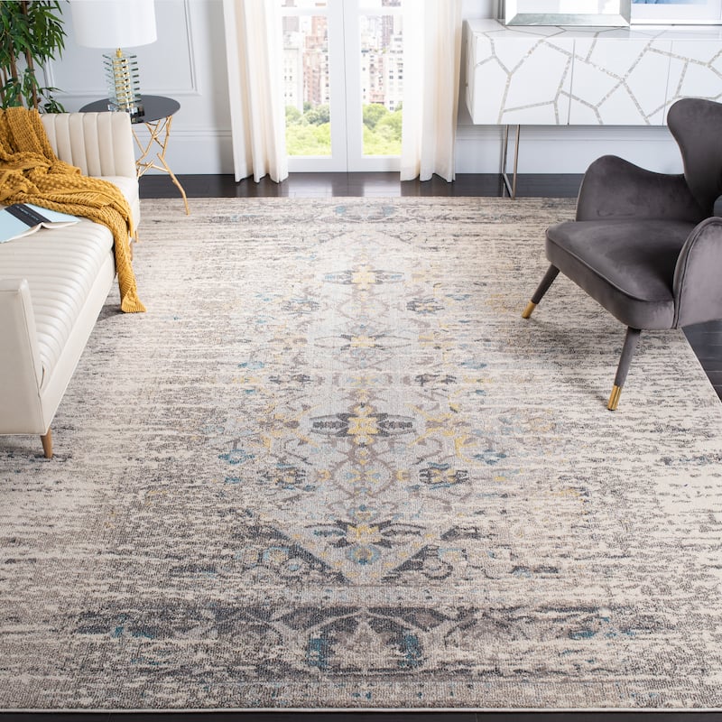 SAFAVIEH Monaco Iginia Distressed Boho Rug - 10' x 14' - Grey/Multi