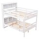 preview thumbnail 8 of 7, White Solid Wood Full over Full Bunk Beds with Bookcase Headboard
