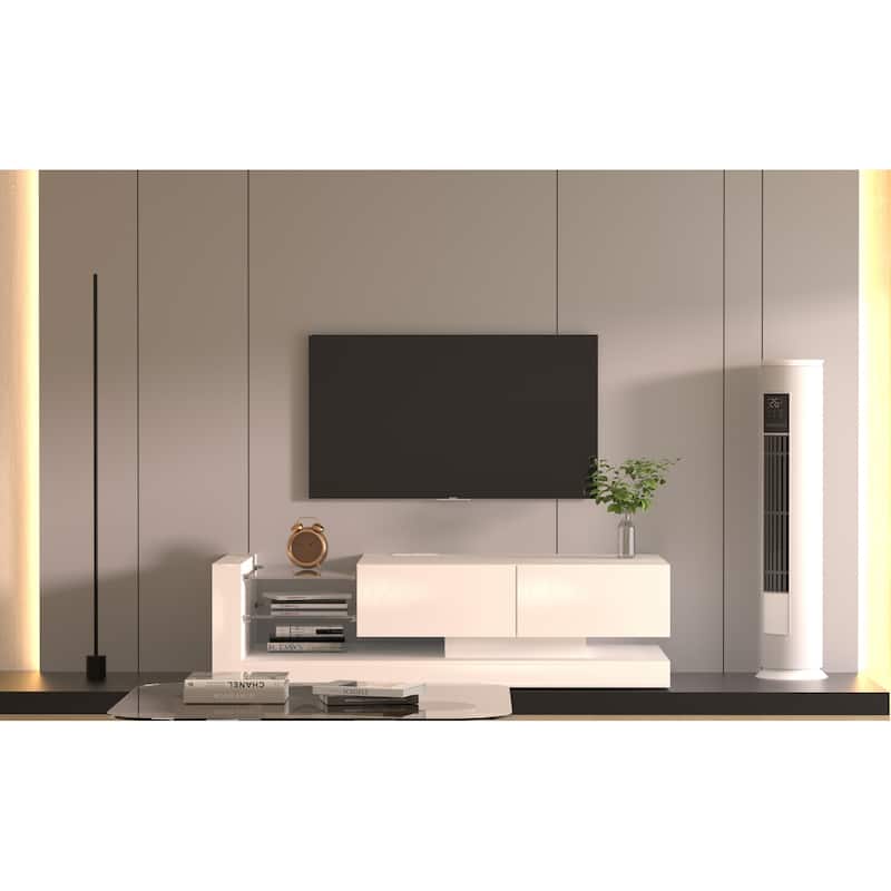 TV Console Modern Entertainment Center - White