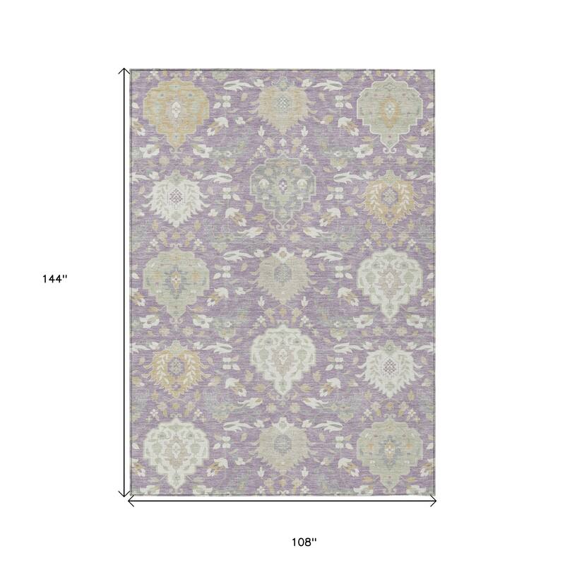 HomeRoots Damask Traditional Rectangle Outdoor Rug