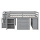preview thumbnail 90 of 103, Modern Wooden Loft Bed with Retractable Writing Desk and 3 Drawers, Storage Stairs and Shelves