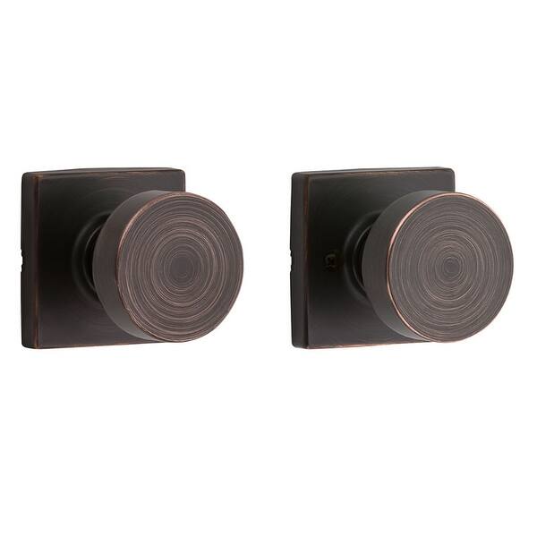 Kwikset 720psksqt Pismo Passage Door Knob Set With Square Rose Overstock 25706690