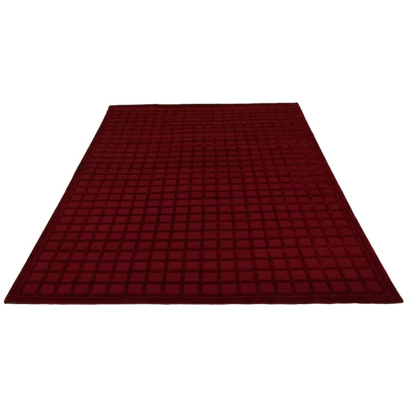 ECARPETGALLERY Hand-knotted Kathmandu Burgundy Wool Rug - 10'0 x 14'0