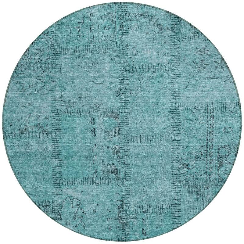 HomeRoots Patchwork Transitional Rectangle Outdoor Rug