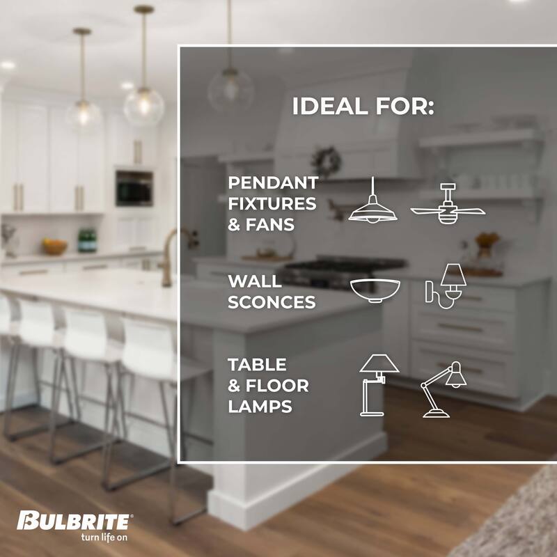 Bulbrite LED Filament Pack of (4) 7 Watt Dimmable A15 Light Bulb with Clear Glass Finish and Medium (E26) Base