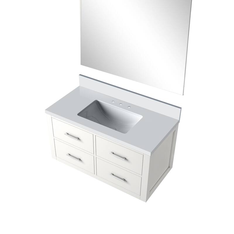 Castor Bath Vanity with Quartz Top, Sink and Mirror