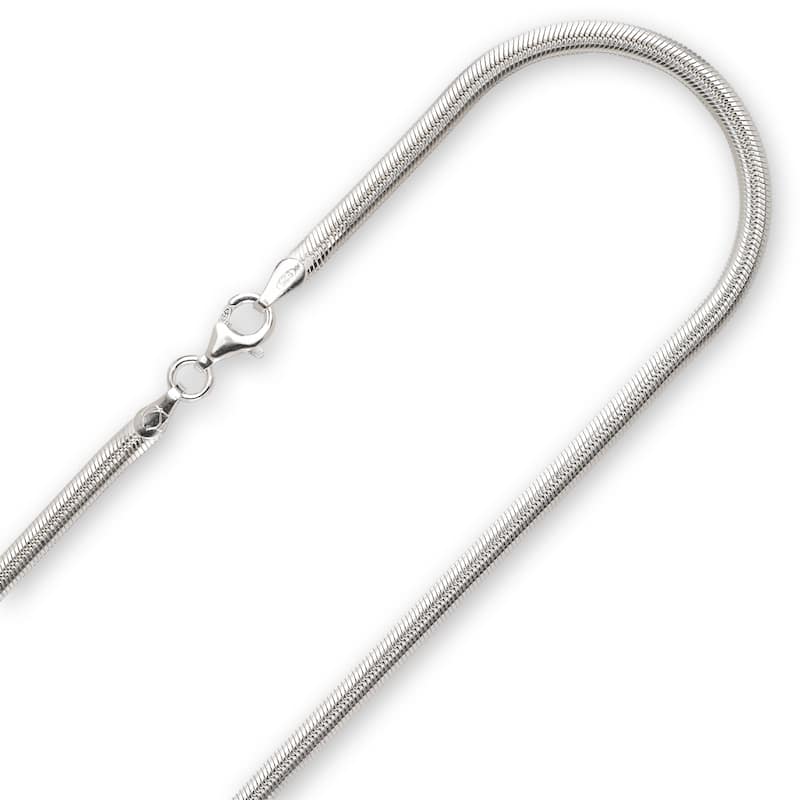Sterling Silver 10-inch 4 mm Flexible Herringbone Ankle Bracelet
