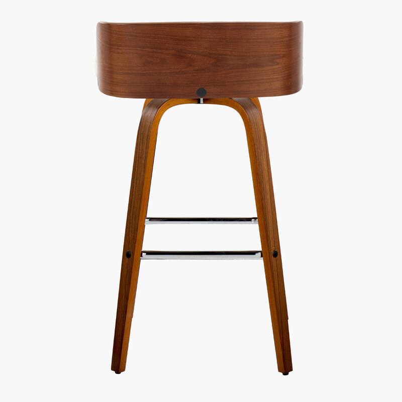 Carson Carrington Marstrand 30" Fixed-Height Bar Stool with Bent Wood Legs & Square Footrest (Set of 2)