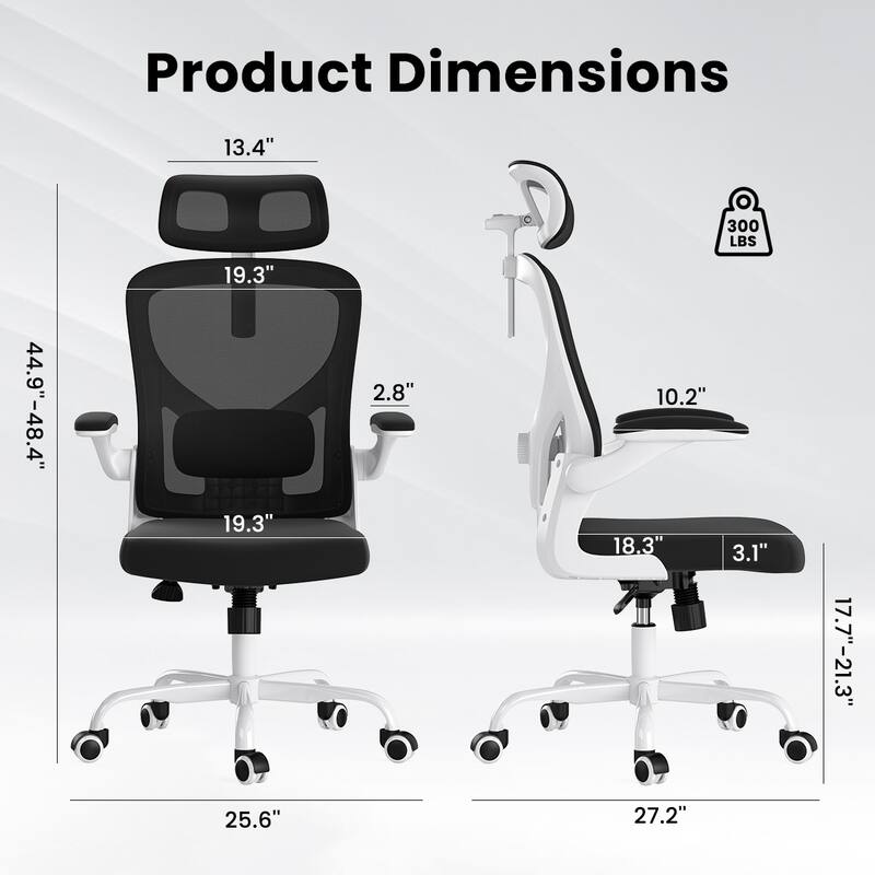 Ergonomic Office Chair With Headrest,High Back Computer Chair With Armrests And Adjustable Lumbar Support