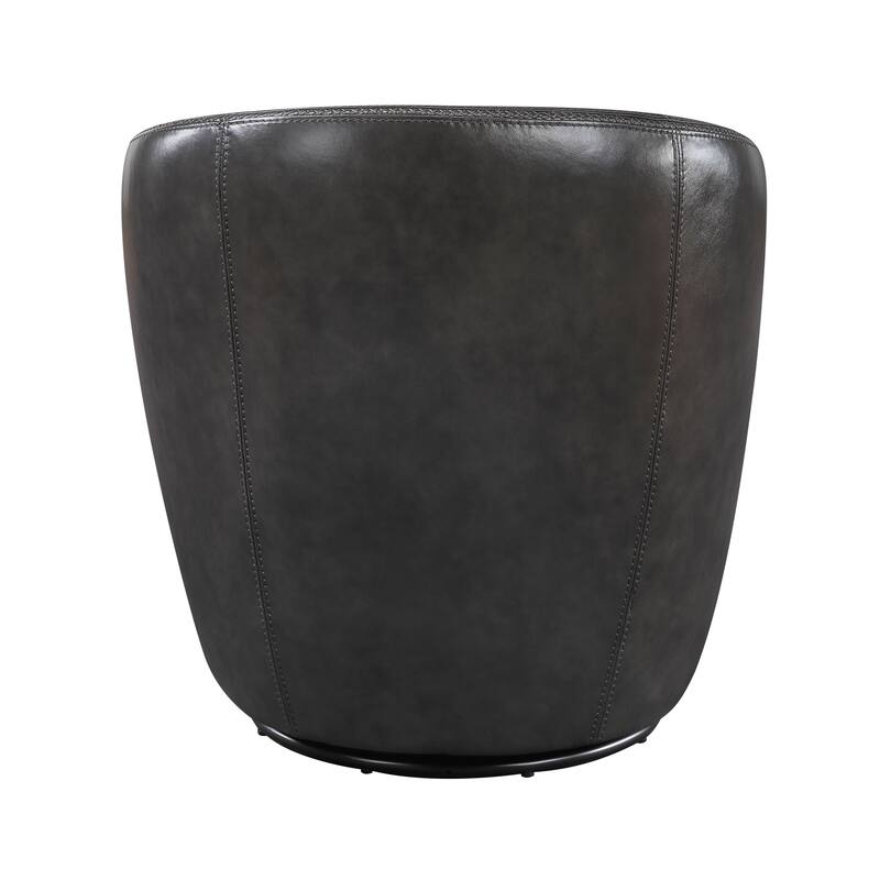 Ellis 31" Leather Swivel Chair - 360-Degree Swivel