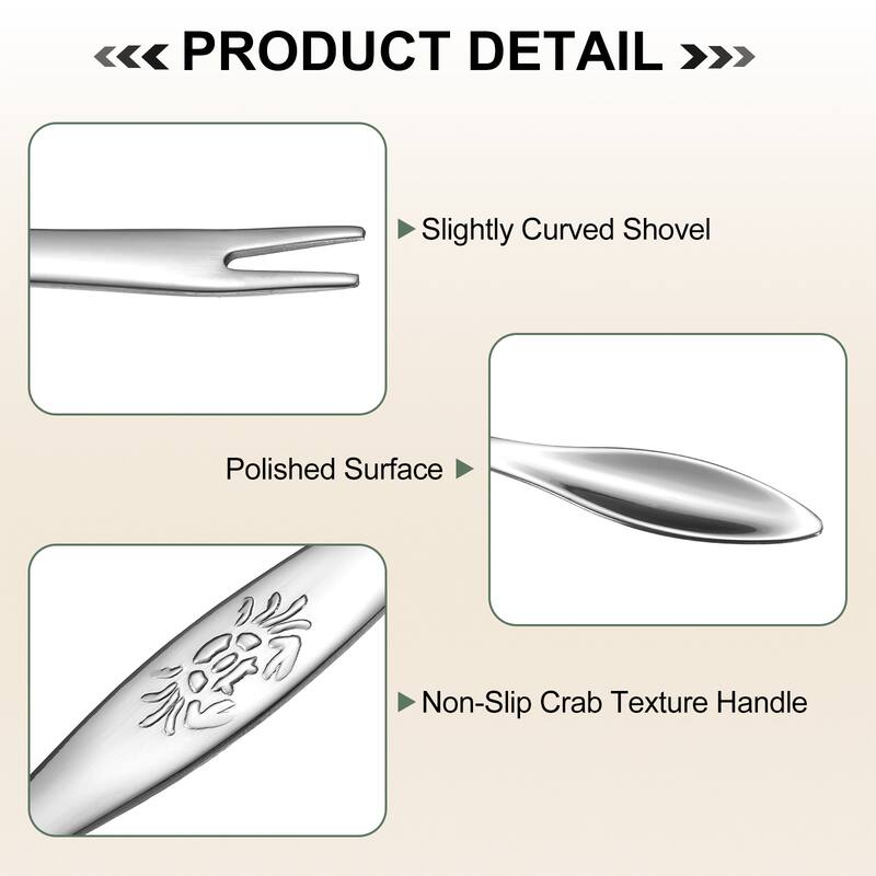 Crab Forks 6.5" Seafood Forks Crab Legs Cracker Utensils