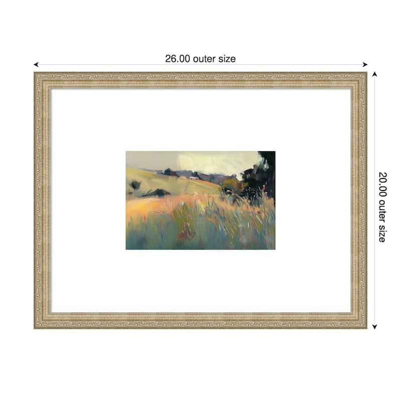 Tranquil Plains No. 2 by Elara Yasna Wood Framed Wall Art Print - Gold
