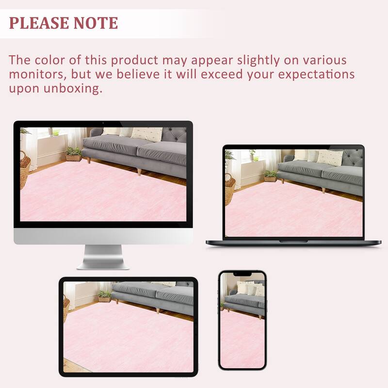 Rugs for Living Room Modern Abstract Area Rug Non-Slip Low Pile Accent Rug Soft Foldable Solid Rug