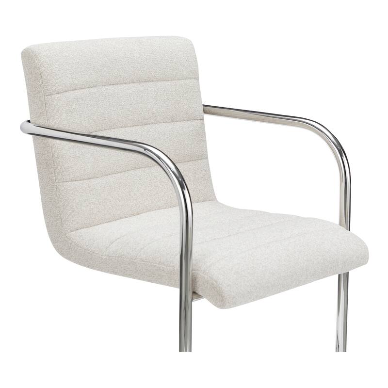 Title: NADAAL STUDIOS Cyran Dining Chair, Faux Green Upholstery, Stainless Steel Cantilever Frame - Set of 2