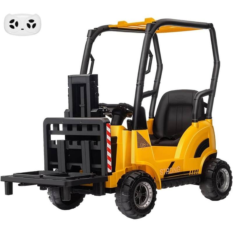 12V Electric Kids Ride On Forklift Truck with Remote Control - Yellow