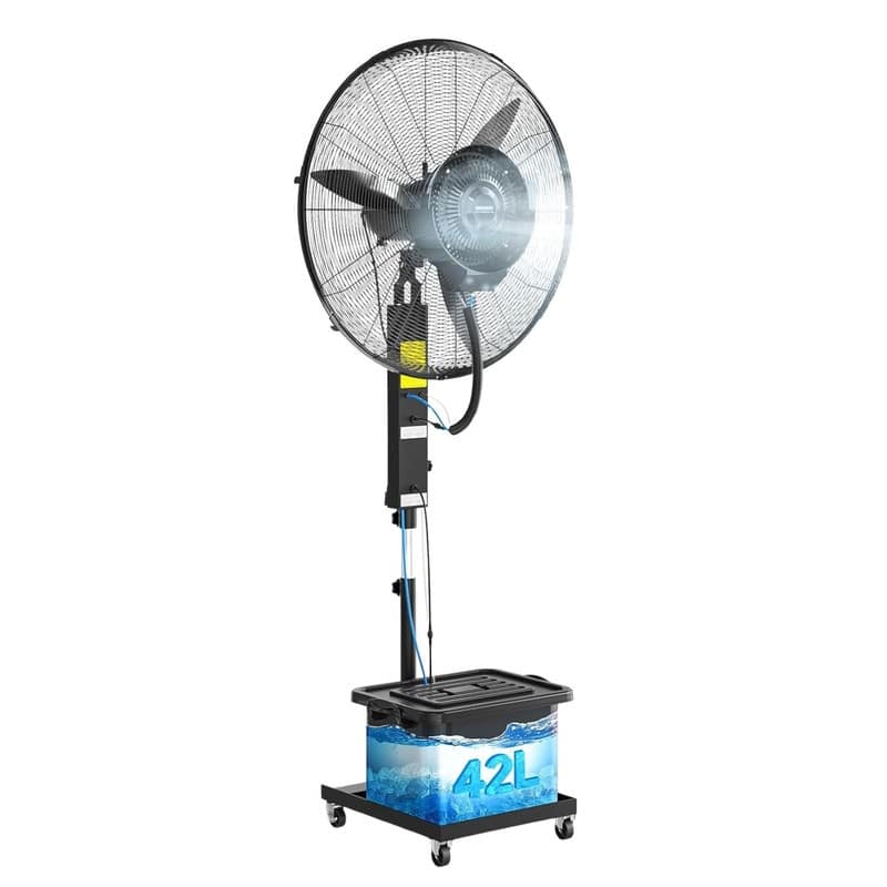 26" 260W 110V 3-Speed Settings Industrial Misting Fan