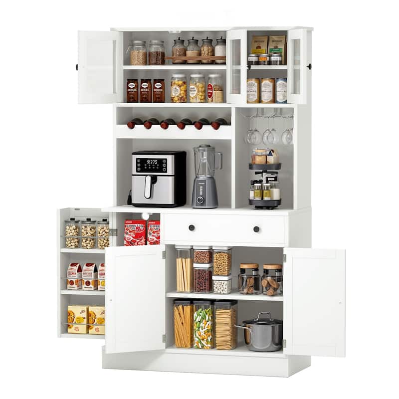 Moasis 71''H Kitchen Pantry Storage Cabinet - 40.9"L x 15.7"W x 71"H