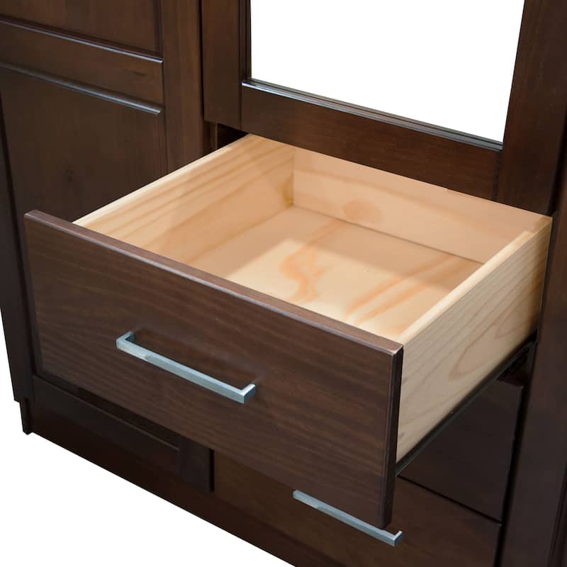 Palace Imports 100 Solid Wood Metro Wardrobe Armoire with Optional