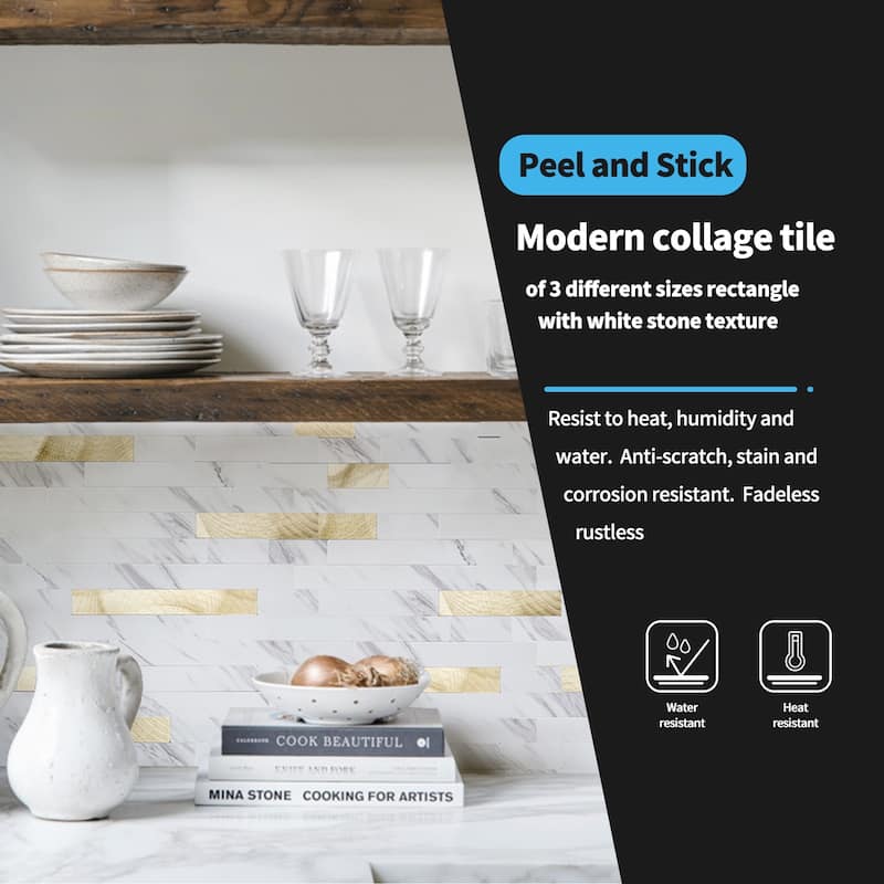 Art3d 10-Sheet Peel and Stick Backsplash Tile for Kitchen Bathroom