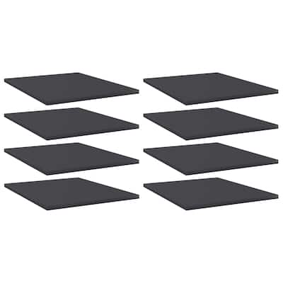 vidaXL Bookshelf Boards 8 pcs Gray 15.7"x19.7"x0.6" Chipboard