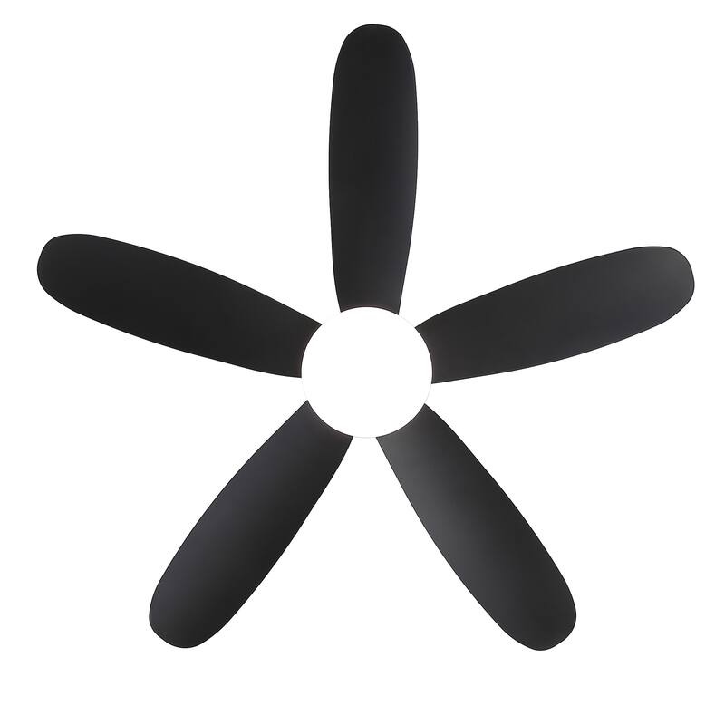 42-inch ABS 5-Blade Flush Mount Ceiling Fan with Dimmable LED Light and Remote