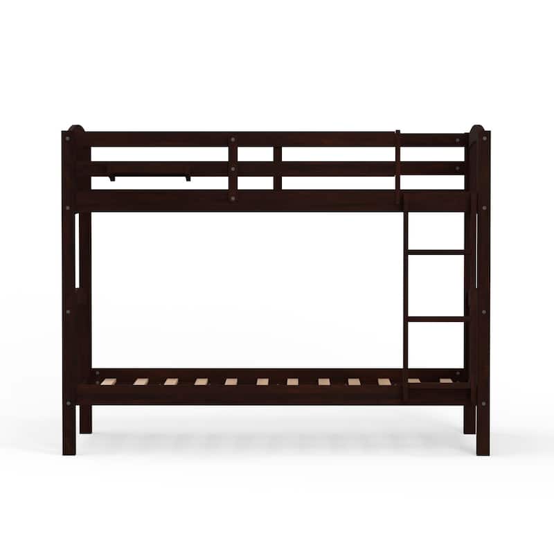 Arca Wood Twin Over Twin Bunk Bed and Hanging Nightstand